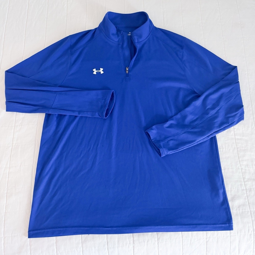 Under‎ Armour Team Tech Quarter Zip Pullover Mens XL Blue Golf Lightweight